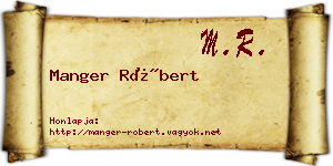 Manger Róbert névjegykártya